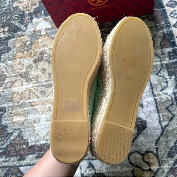 Tory Burch Everly Platform Soft‎ Aqua Royal Suede Espadrilles - Image 8
