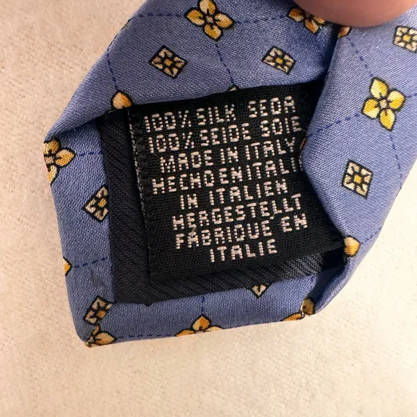 Beaufort Rack Men's Tie Blue Multicolor Silk Italy Geometric Print - Image 6