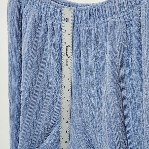 Offline by Aerie Light Blue Cable Knit Wide Leg Lounge Pants Size XL Long - Image 7