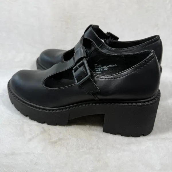 Madden Girl Tulsa Black T-Strap Platform Mary Jane Lug Sole Shoes Womens 11M - Image 9