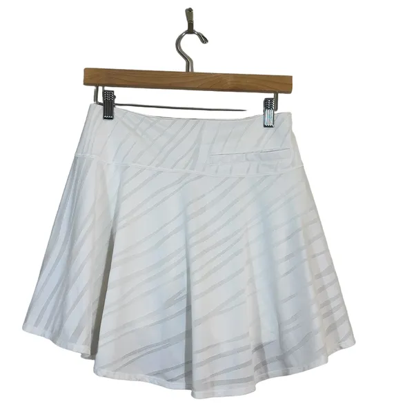 Nike Dri-FIT Diagonal Stripe Mesh Tennis Skort White Athletic Sporty Size S - Image 4