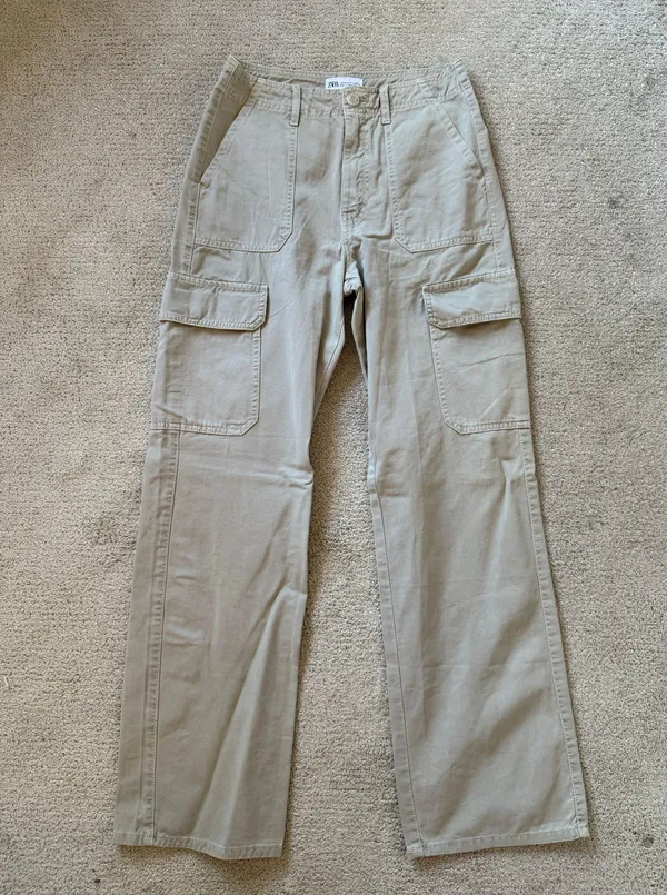 ZARA Tan Cargo Pants - Image 2