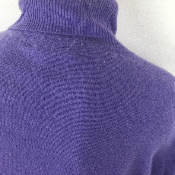100% Cashmere Lavender Long Sleeve Turtleneck Sweater Croft & Barrow M - Image 6