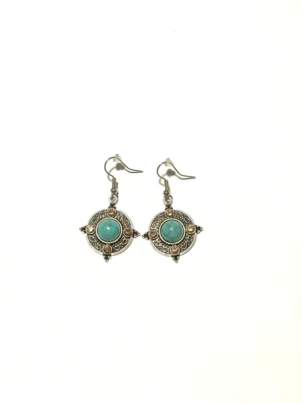 Turquoise charm earrings Blue - Image 2