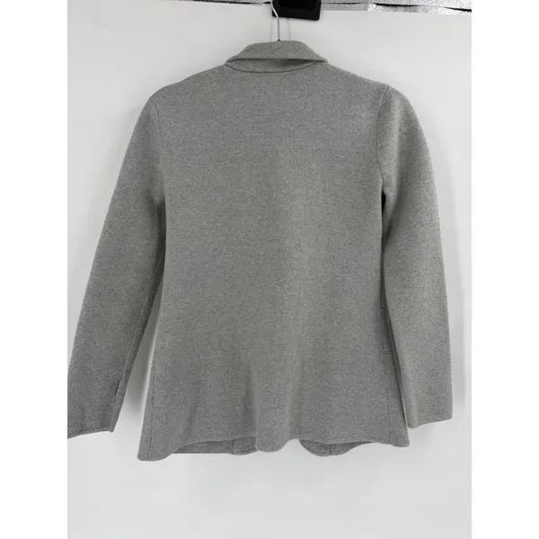 J.Crew Mercantile Sweater Blazer Women S Grey Cotton Knit G9309 Dark Academia‎ - Image 8