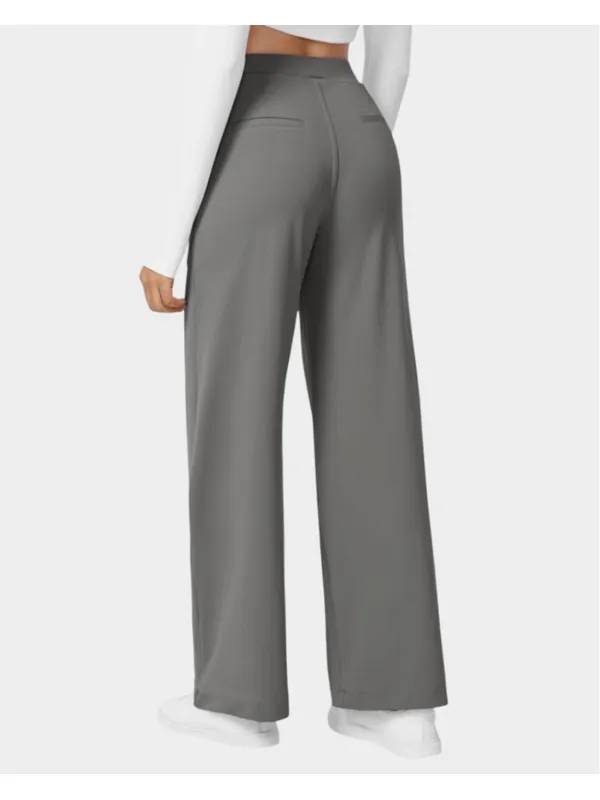 Size L Reg Halara Flex High Waisted Plicated Side Pocket Straight Leg Work Pants - Image 2