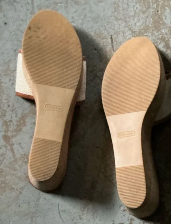 Coach Jazmin Platform Wedge Sandals in Tan Canvas and Cork size 11 - Image 4