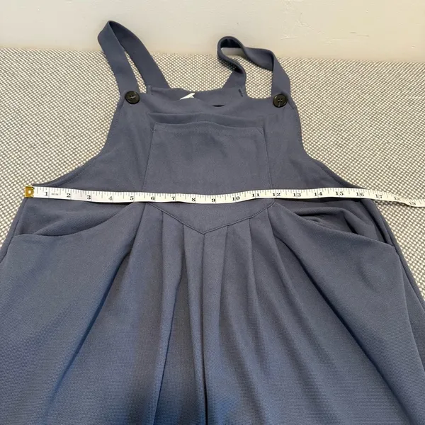 Halara Navy Wide Leg Overalls Jumpsuit Adjustable Straps Pockets Lagenlook sz M - Image 5