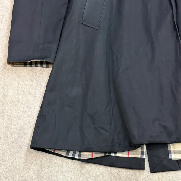 Burberry London Car Coat Women 6R Black Nova Chk Luxury Old Money Dark Academia - Image 11