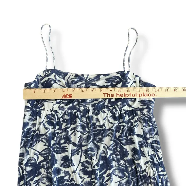 Lisli New York Blue White Floral Print Mini‎ Dress Spaghetti Strap Size M - Image 4
