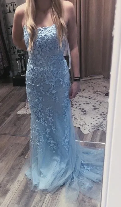 Baby Blue Prom Drss Size 00 - Image 2