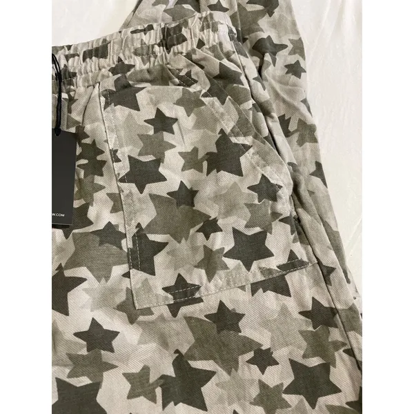 Monrow · Star Camo Joggers · Size Large · 100% Cotton Elastic Waist · Green Tea - Image 5