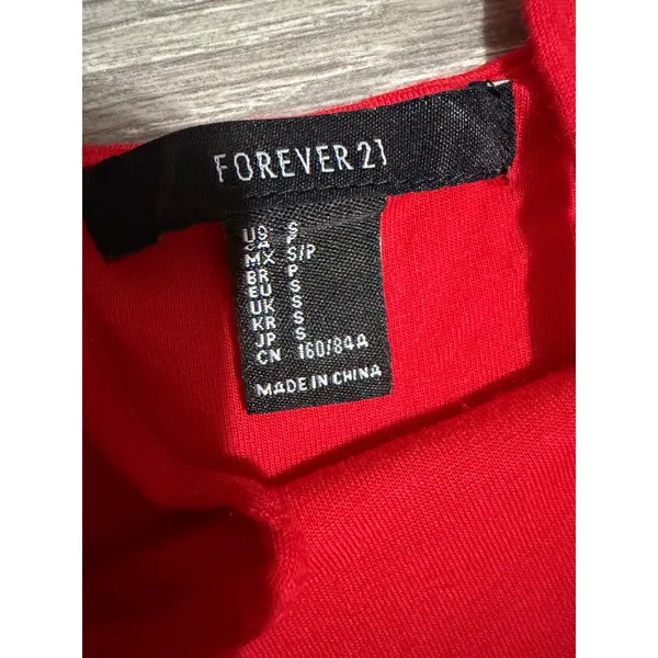 Forever 21 Red Skater Dress Small V-Neck Crisscross Back Mini Small Y2K Romantic - Image 7