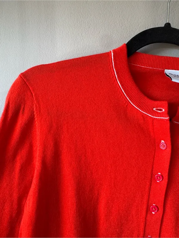 Outdoor Voices NWOT Women’s 100% Cotton Red Button Down Cardigan Size‎ Small - Image 9