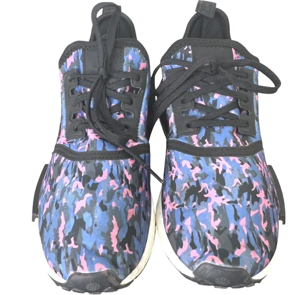 adidas NMD_R1 Boost Running Shoes Blue Pink Camo Primeknit‎ Sneakers Womens 5.5 - Image 3