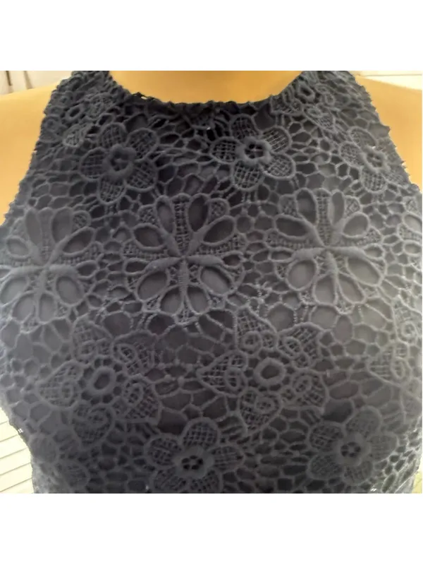 Hollister Y2K crop top sheer lace crochet floral coquette fairy boho whimsigoth - Image 7
