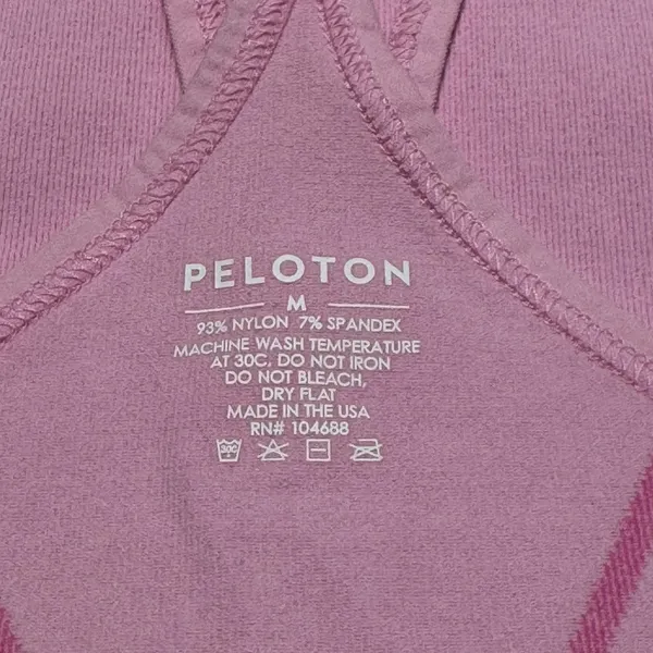 Peloton Double Layer Seamless Sports Bra Made in USA Pink Medium - Image 5