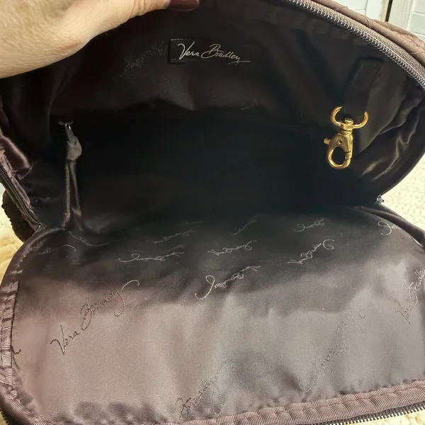VERA BRADLEY Woman's Quilted Large Backpack Carryall Chocolate Brown - Image 11