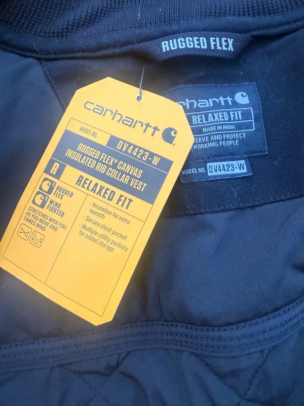 Carhartt Womens Rugged Flex Relaxed Fit Quilted Canvas Insulated Vest Black XL - Image 9