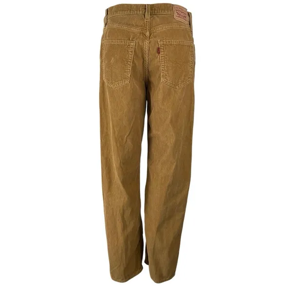 Levi's 94 Baggy Women's Tan Corduroy High Rise Wide Leg Trousers Pants Size M - Image 3