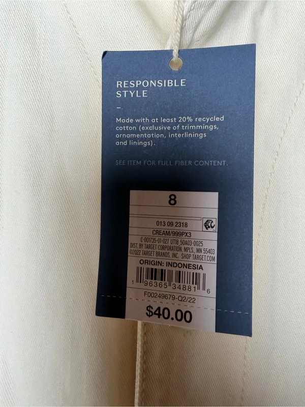 NWT Universal Thread Cream Utility Jumpsuit Long Sleeve Boilersuit Size 8 - Image 7