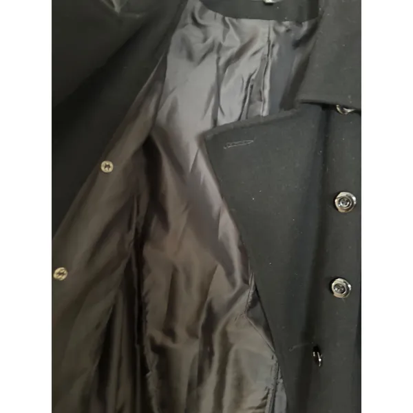 Donnybrook Black 100%‎ Wool Pea Coat Double Breasted Mid Length Jacket Womens 14 - Image 4
