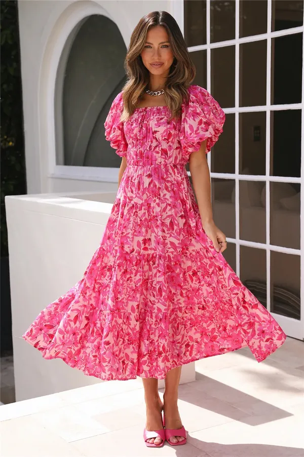 Hello Molly Midi Dress Pink - Image 2