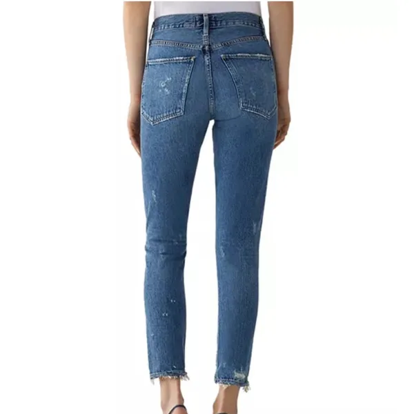 AGOLDE Jeans Jaime High Rise Classic Skinny Distressed Button Fly Size 28 - Image 4