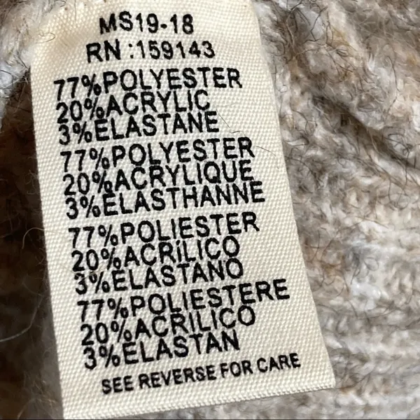 NWT * Nordstrom Oversized Chunky Longline Knit Cowl Neck Sweater in Oatmeal S/M - Image 7