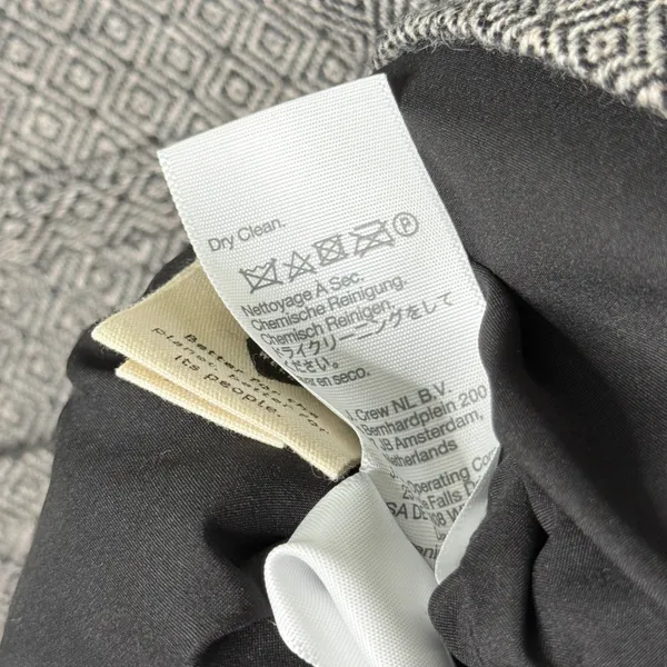 NWT Madewell Wool Crop Dorset Blazer Jacket Geo Herringbone Grey Size Medium - Image 12