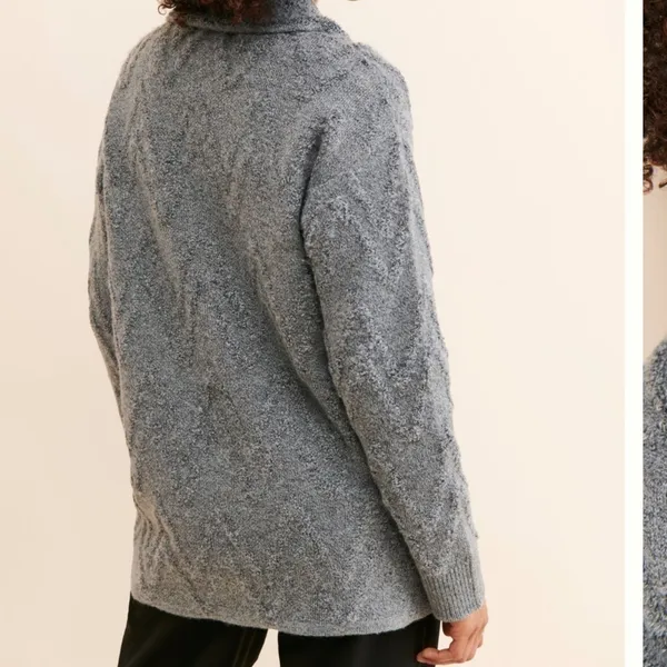 Anthropologie Knit Sweater Coat Shacket in Gray Size Medium Jacket - Image 3