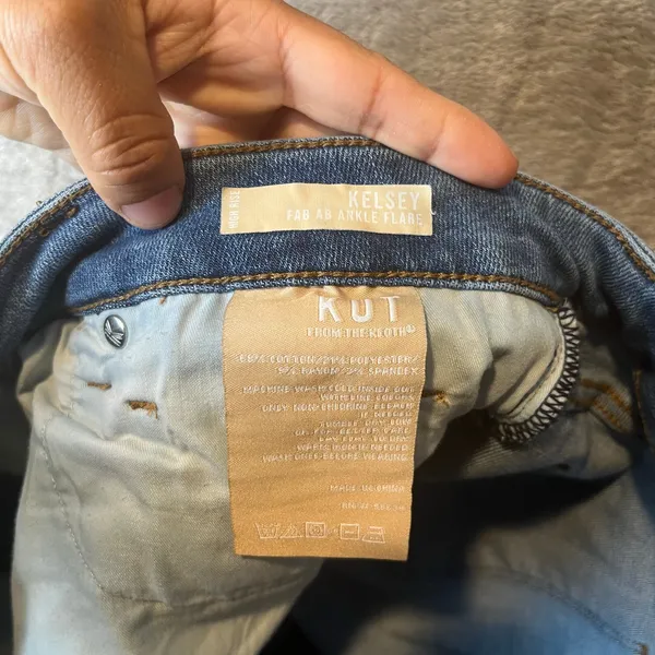 Kut From The Kloth Kelsey‎ Fab Ab Ankle Flare High Rise Jeans Size 16 - Image 6