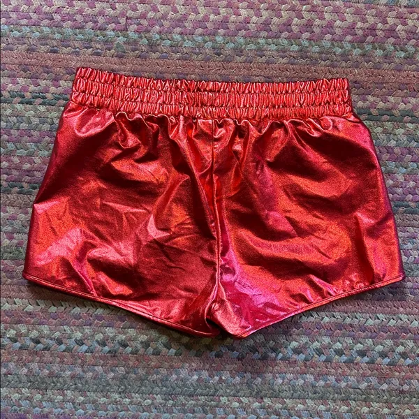 Spirit Halloween Red Shiny Pull On Track Shorts Costume - Image 3