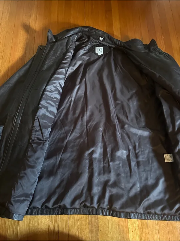 Vtg Field Gear Black Leather Jacket, Size 1X - Image 4