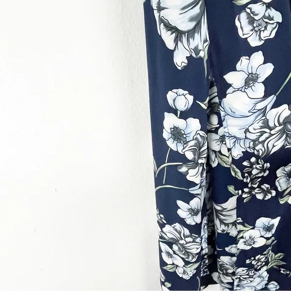 ALTAR’D STATE Blue Floral Smocked Bodice On/Off Shoulders Side Split Dress Small - Image 9