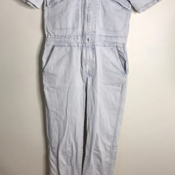 Faherty Blythe Jumpsuit Coverall Light Indigo Wash Denim‎ size xs - Image 5