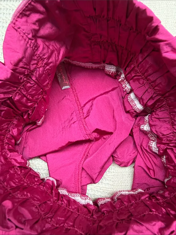 Free People High-Waist Paperbag Shorts in Magenta - Image 6