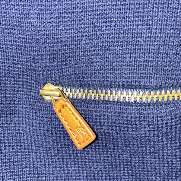 Lauren Ralph Lauren Knit Blazer XL Navy Gold Button Preppy Old Money Equestrian - Image 9