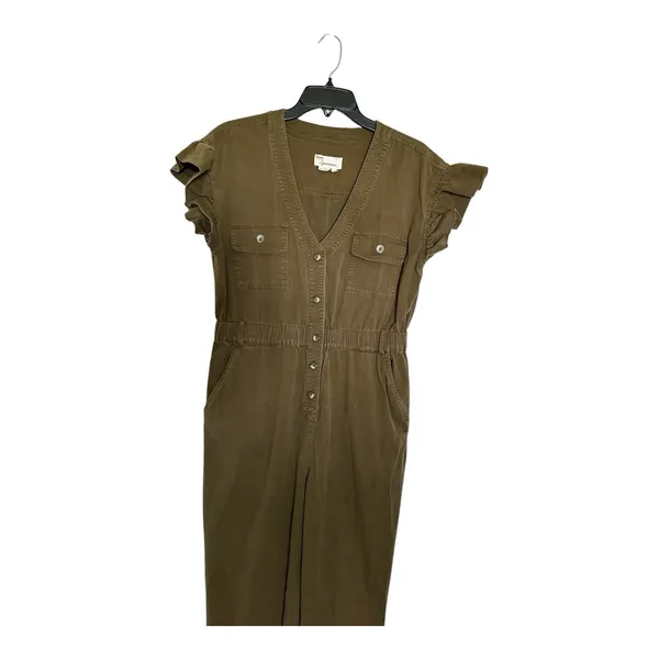 Anthropologie Tapered Ruffle Jumpsuit Size M - Image 4