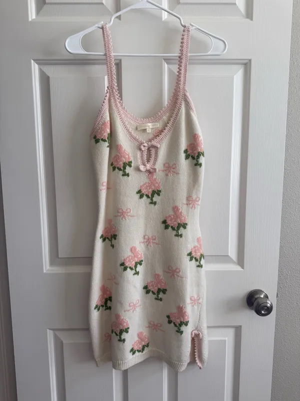 Love Shack Fancy Dress Floral Mini Pink - Image 2