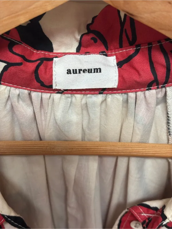 AUREUM Red and Black Floral Tiered Dress - Image 3