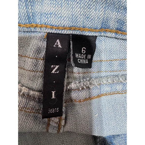 A-Z-I Jeans 6 Blue Denim Jeans Women's Embroidered Beaded‎ Flare Y2K Boho Hippie - Image 3