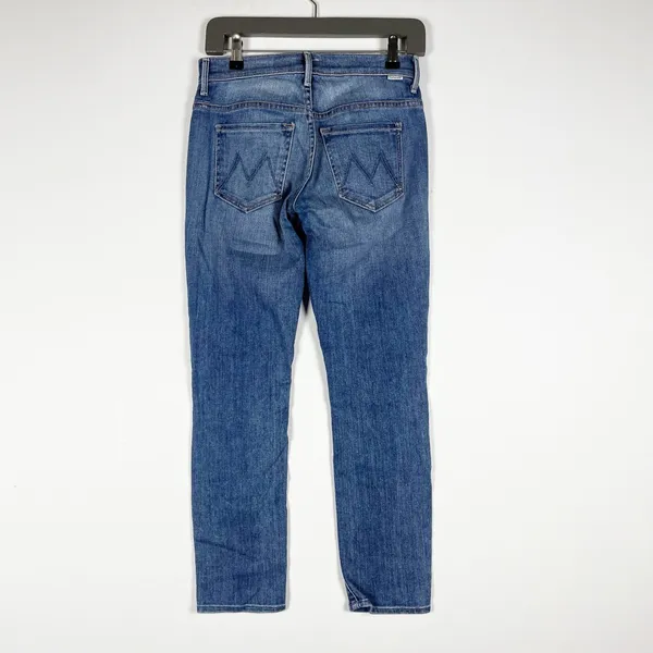 Mother Denim Skinny Not Skinny Mid Rise Cotton Stretch Jeans Blue Skies Tomorrow - Image 4