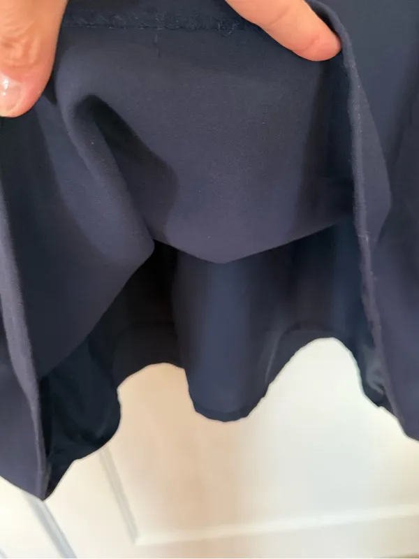Banana Republic Navy Blue Work Lined A-line V-Neck Flutter Sleeve Dress EUC 10 - Image 4