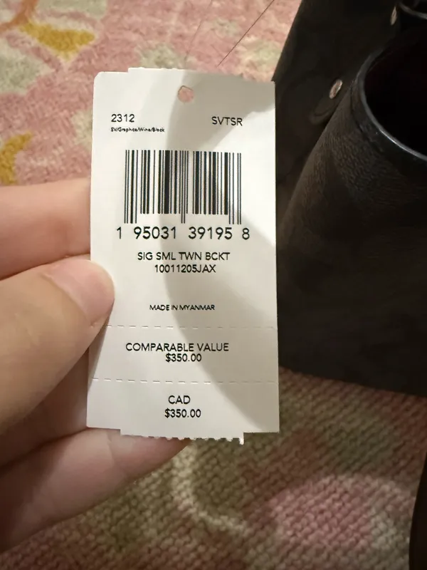 Coach 2312 Black/Grey Signature Coated Canvas Small Town Bucket Bag - Image 6
