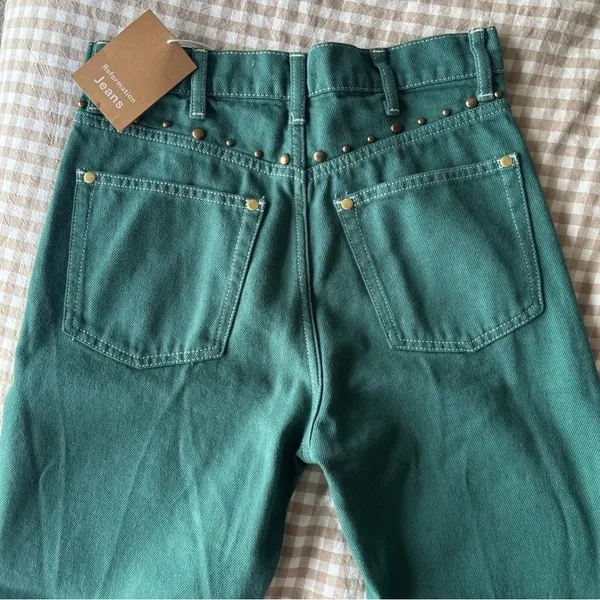 Reformation Green Women's Jeans - Image 2