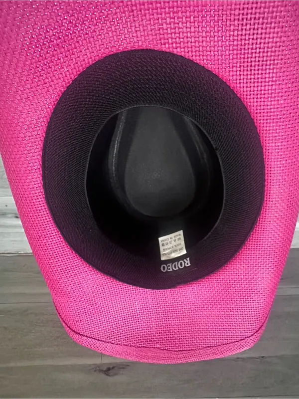 Silver Rodeo Women's Pink Straw Cowboy Hat with Studded Western Band - Image 8