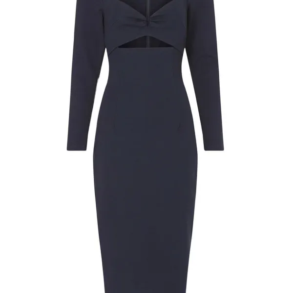 Elliatt Scarlette Navy Blue Cutout Midi‎ Dress Size M - Image 4