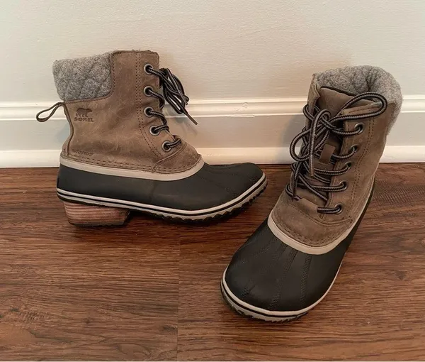 Sorel Slimpack ll Lace Boot Sz 7.5 Leather Winter Duck Boot Lace Up - Image 10