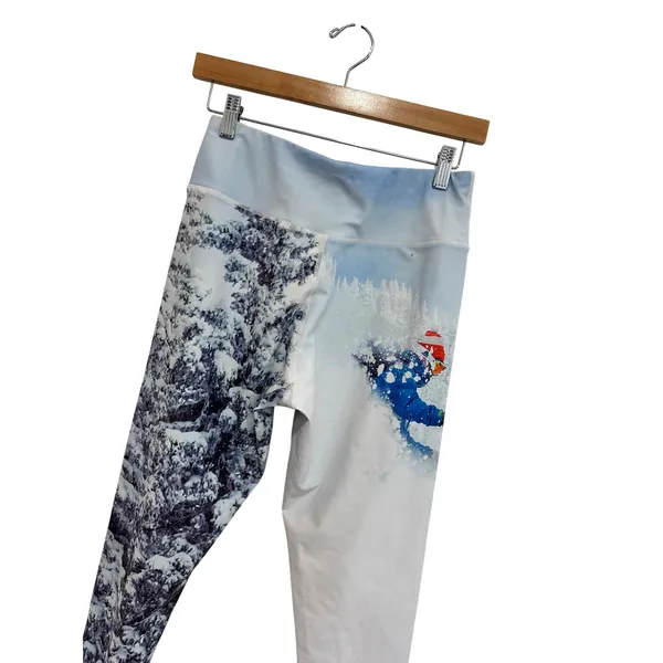Mountain Cognito Pow Mountain Print Patterned Leggings Women Medium Outdoor Ski - Image 4